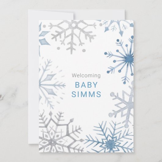 Winter Baby shower uitnodiging Het is koud buiten (Achterkant)