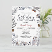 Winter Baby shower Uitnodiging, Holiday Shower Kaart (Staand voorkant)