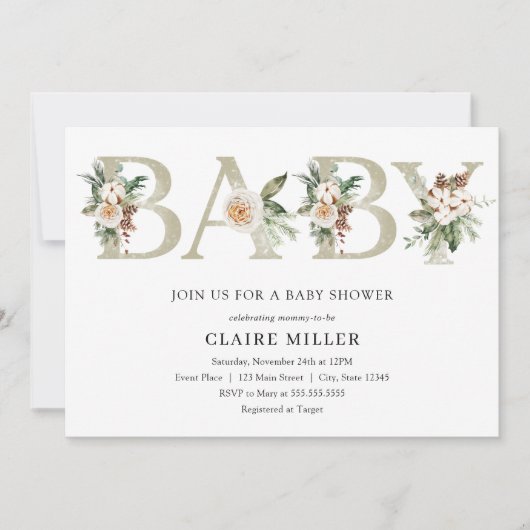 Winter Baby shower-uitnodiging Kaart (Voorkant)