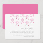 Winter Baby shower Uitnodiging  | Meisje (Voorkant / Achterkant)