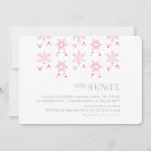 Winter Baby shower Uitnodiging | Meisje (Voorkant)