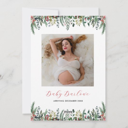 Winter Baby shower uitnodiging met foto achterkant (Achterkant)