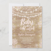 Winter Baby shower Uitnodiging roze Snowflake (Voorkant)