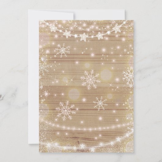 Winter Baby shower Uitnodiging roze Snowflake (Achterkant)