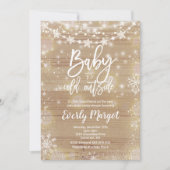 Winter Baby shower Uitnodiging Rustic White (Voorkant)