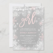 Winter Baby shower Uitnodiging Rustic Winter Showe (Voorkant)