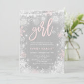 Winter Baby shower Uitnodiging Rustic Winter Showe (Staand voorkant)