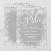 Winter Baby shower Uitnodiging Rustic Winter Showe (Voorkant / Achterkant)