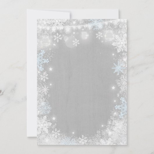 Winter Baby shower Uitnodiging Rustic Winter Showe (Achterkant)