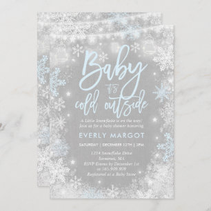 Winter Baby shower Uitnodiging Rustic Winter Showe