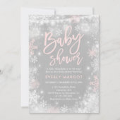Winter Baby shower Uitnodiging Rustieke Winterdouc (Voorkant)