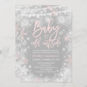 Winter Baby shower Uitnodiging Rustieke Winterdouc (Voorkant / Achterkant)