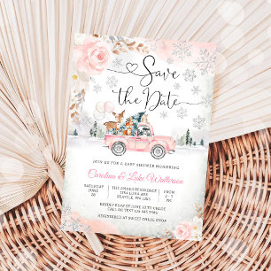Winter Baby Shower Uitnodiging Save the Date