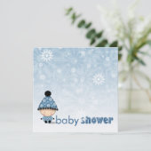Winter Baby Shower Uitnodigingen Sneeuwvlokken en (Staand voorkant)