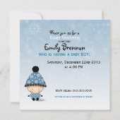 Winter Baby Shower Uitnodigingen Sneeuwvlokken en (Achterkant)