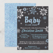 Winter Baby Shower Uitnodigingen voor een jongen (Voorkant / Achterkant)