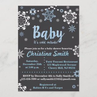 Winter Baby Shower Uitnodigingen voor een jongen
