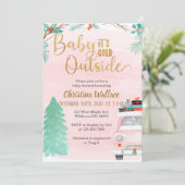 Winter Baby Shower-uitnodigingen voor meisjes Kaart (Staand voorkant)