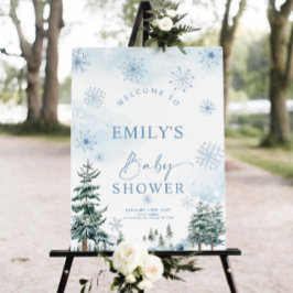 Winter Baby shower Welcome Sign Poster