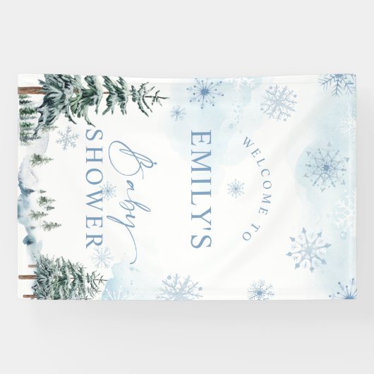 Winter Baby shower Welkom Banner (Horizontaal)