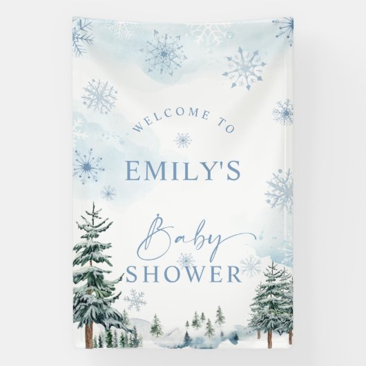 Winter Baby shower Welkom Banner (Verticaal)