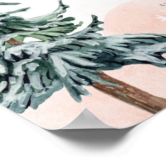 Winter baby shower welkomstbord voor baby meisjes poster (Hoek)