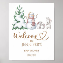 Winter baby shower welkomstposter poster