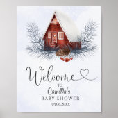 Winter Baby shower WelkomstPoster Poster (Voorkant)