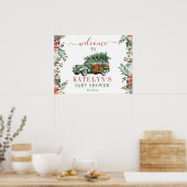 Winter Baby shower Welkomstteken Greenery Truck Poster (Keuken)