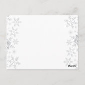 Winter Baby shower wenst zilveren sneeuwvlokken Briefkaart (Achterkant)