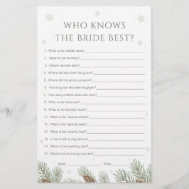 Winter Baby Shower Wie Kent de Bruid het Best Spel