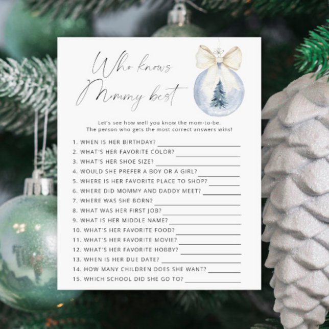 Winter baby shower Wie kent mama het beste (Creator heeft geüpload)