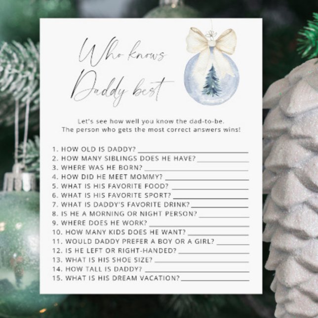 Winter baby shower Wie kent papa beste spel (Creator heeft geüpload)