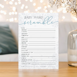 Winter Baby Shower Word Scramble Game Card Advieskaart
