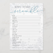 Winter Baby Shower Word Scramble Game Card Advieskaart (Voorkant)