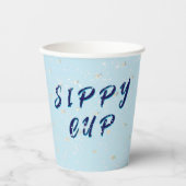 Winter Baby Sprinkle | blauwe sneeuwvlam Papieren Bekers (Voorkant)