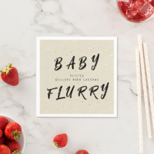 Winter Baby Sprinkle Crème Snow Flurry Servet