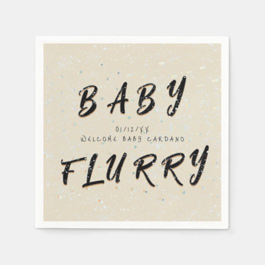 Winter Baby Sprinkle | Crème Snow Flurry Servet (Voorkant)