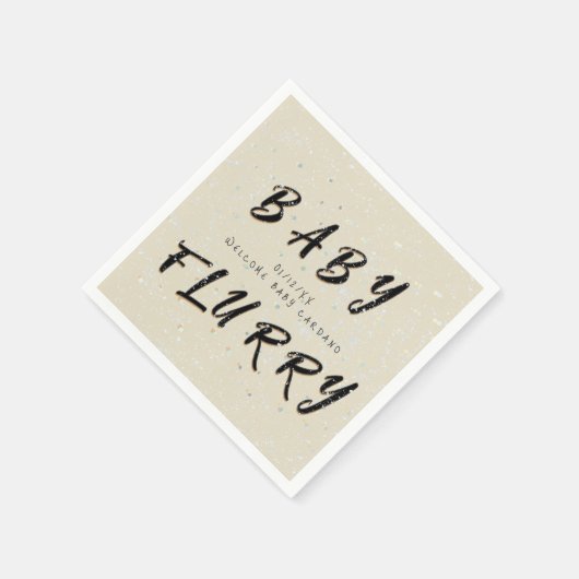 Winter Baby Sprinkle | Crème Snow Flurry Servet (Hoek)