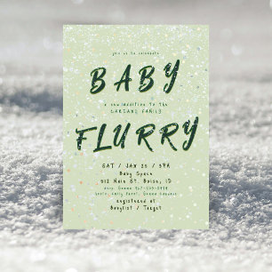 Winter Baby Sprinkle Groene Sneeuwjacht Kaart