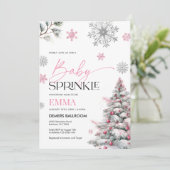 Winter Baby Sprinkle Invitation, Baby shower Kaart (Staand voorkant)