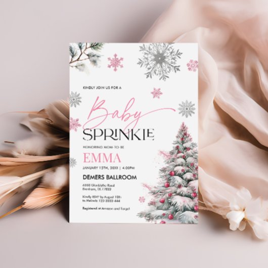 Winter Baby Sprinkle Invitation, Baby shower Kaart
