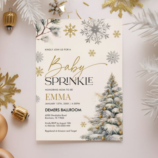 Winter Baby Sprinkle Invitation Kaart