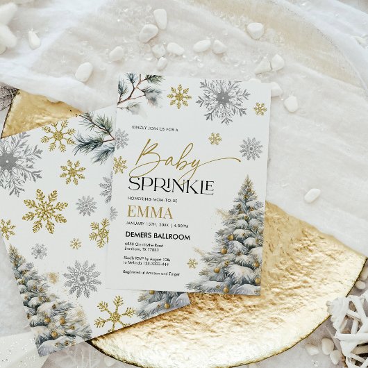 Winter Baby Sprinkle Invitation Kaart
