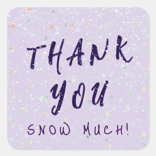 Winter Baby Sprinkle | Paarse sneeuwvlam Vierkante Sticker (Voorkant)