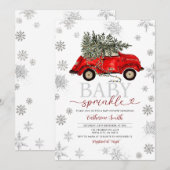 Winter Baby Sprinkle Red Card Christmas Kaart (Voorkant / Achterkant)