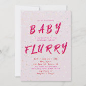 Winter Baby Sprinkle | Roze sneeuwvlaag Kaart (Voorkant)