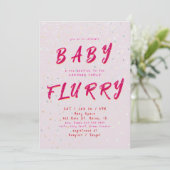 Winter Baby Sprinkle | Roze sneeuwvlaag Kaart (Staand voorkant)