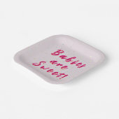 Winter Baby Sprinkle | Roze sneeuwvlaag Papieren Bordje (Gebogen)