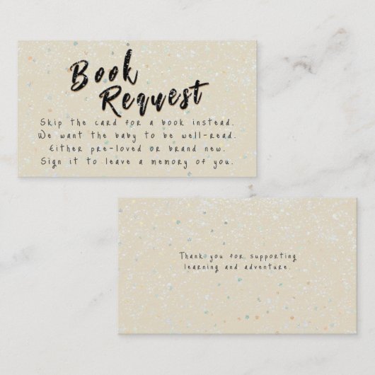 Winter Baby Sprinkle | Snow Flurry Boek Aanvraag Informatiekaartje (Voorkant / Achterkant)